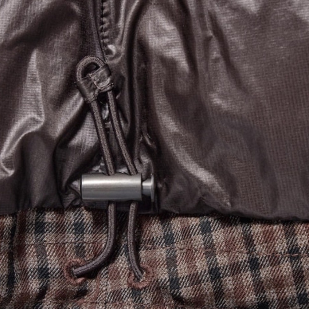 Uniqlo Women Check Patterned Down Puffer Jacket Coat Water Repellent Brown XL - Picture 11 of 13